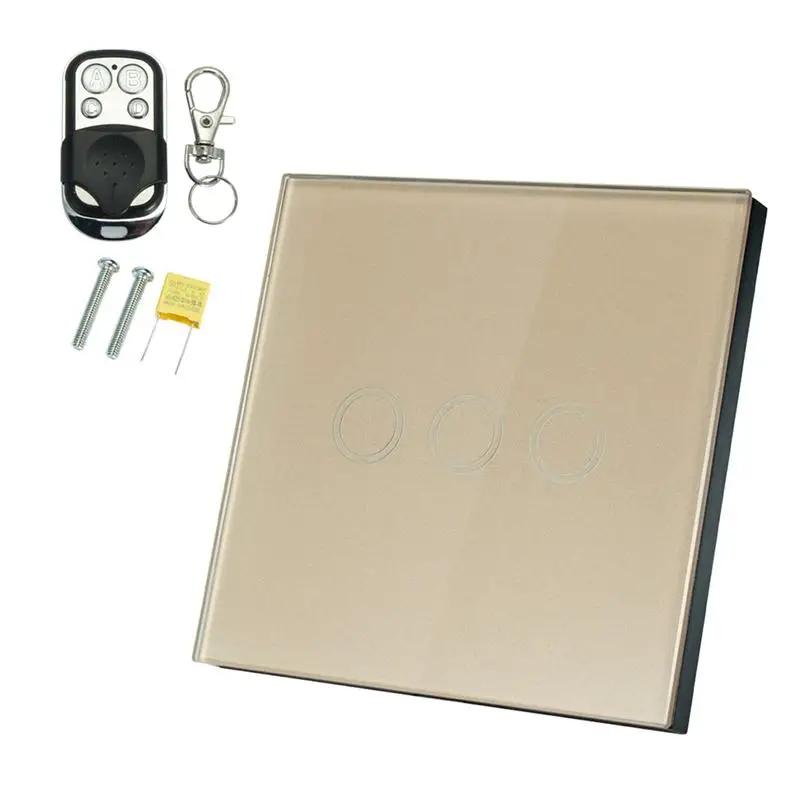 

Wall Touch Control Switch Crystal Glass Light Switch Sensitive Switches Accessories EU Standard 1 Way 3 Gang AC 110-240V 50/60Hz