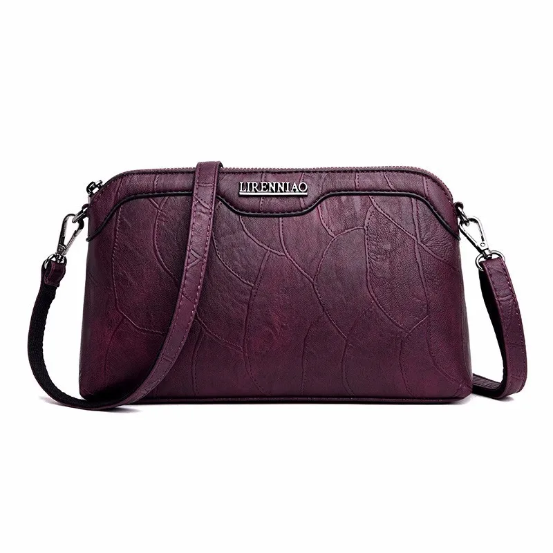 Женская сумка-мессенджер, Маленькая кожаная сумка на плечо, женская сумка, винтажная сумка для девушек, сумка-клатч для девушек - Цвет: purple