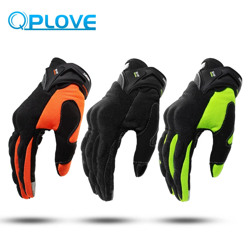 

QPLOVE 1 Pair Motorcycle Riders Gloves Touch Screen Fashion Design Soft Security Breathable Motorcross Armor Supports for KTM
