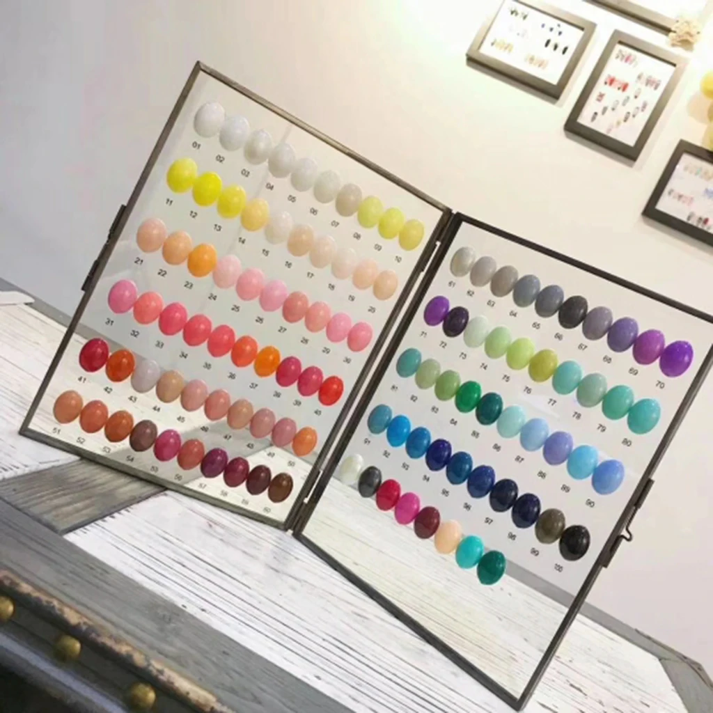 200 Tips 3D Dome Clear Nail Polish Color Display Chart/Colour Art Display Card