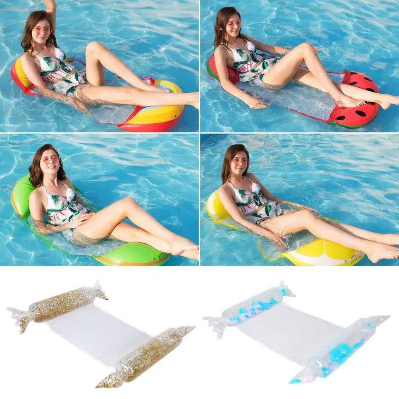

Foldable Floating Water Hammock Float Lounger Floating Toys Inflatable Floating Bed Chair Swimming Pool Inflatable Float Bed