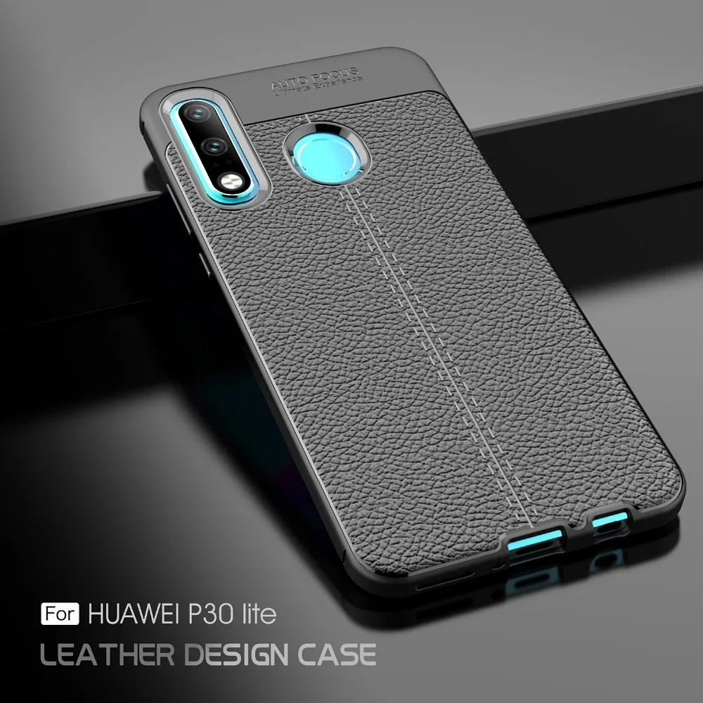 For Capa Huawei P30 Lite Case Huawei P30Lite Cover Leather Texture