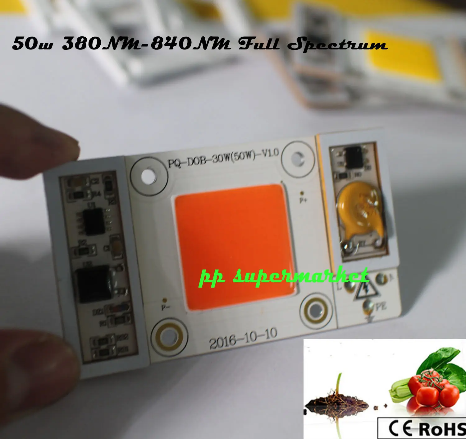

Dimmable LED COB Lamp Chip 50W 80NM-840NM Full Spectrum AC110V 220V Input Smart IC Driver Fit For DIY LED Floodlight Spotlight