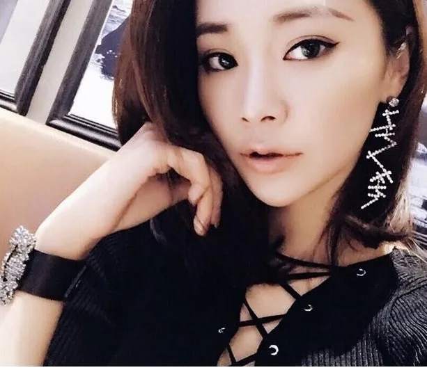 

Silver States simple metal autumn and winter exaggerated large earrings earrings long section nightclubs with the earrings 987