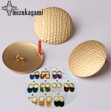 亜鉛合金黄金のビッグラウンド誇張イヤリングベースコネクタ 33 ミリメートル 6 ピース/ロット Diy ドロップピアスジュエリー作るアクセサリー(China)