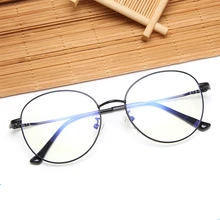 Бренд новые женские очки оправа мужские анти-голубые легкие очки оправа компьютера винтажные круглые прозрачные очки Оптическая оправа для очков