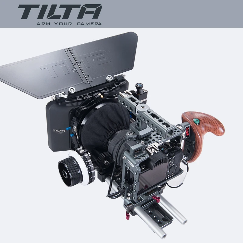 

Tilta ES-T17 rig Alpha 7 A7S2 A7R2 Cage FF-T03 Follow Focus 4*4 lightweight Matte Box New Wooden Handle For SONY A7 series