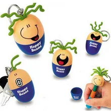 4 шт./лот корейский Канцелярские Творческий смеющееся лицо Выдвижная шариковая ручка с персонажами мультфильмов Яйцо Брелок