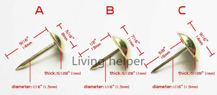 100 шт золотые обивочные гвозди для ювелирных изделий подарок чехол коробка стены двери диван мебель декоративные Тэкс шпильки штифт аппаратные средства 14 мм C