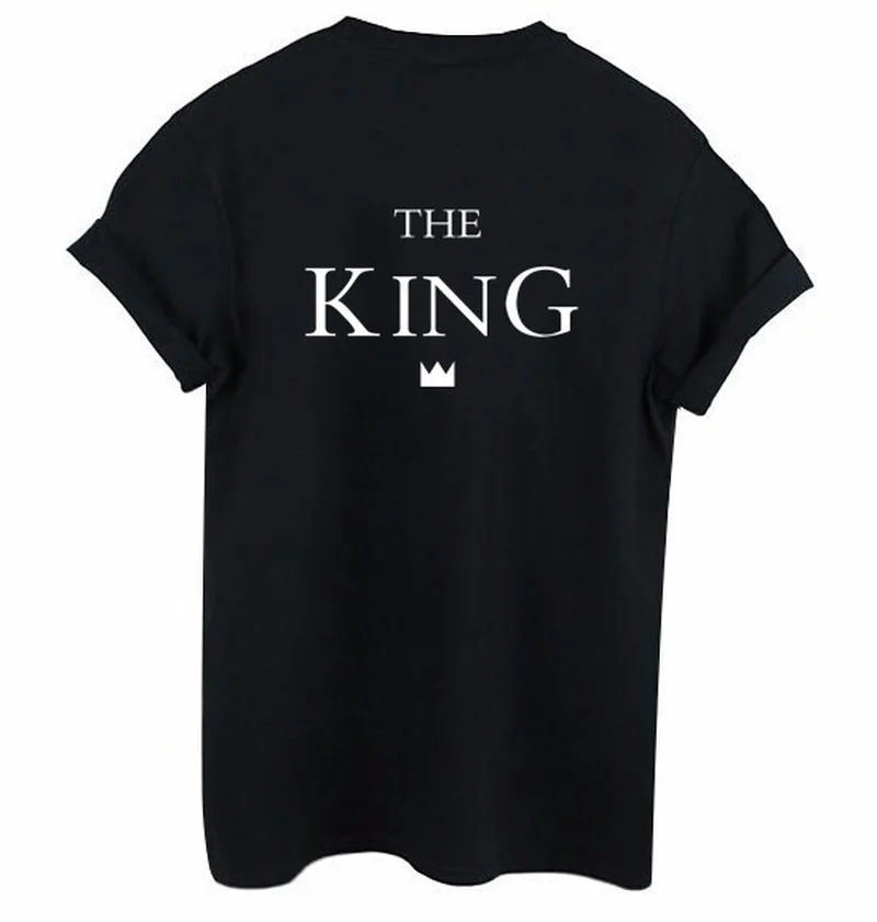

The King His Queen Letter Print T Shirt Couple Short Sleeve O Neck Loose Tshirt 2019 Summer Women Tee Shirt Tops Camisetas Mujer