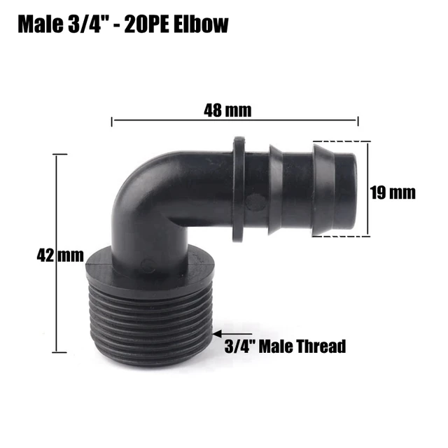 5Db 1/2 "3/4" Férfi Szál Könyökcsatlakozók 16 20 Mm -Es Öntöző Pe Csőcsatlakozók Menetes Kerti Vízcsatlakozók Pagoda Ízületek - Image 2