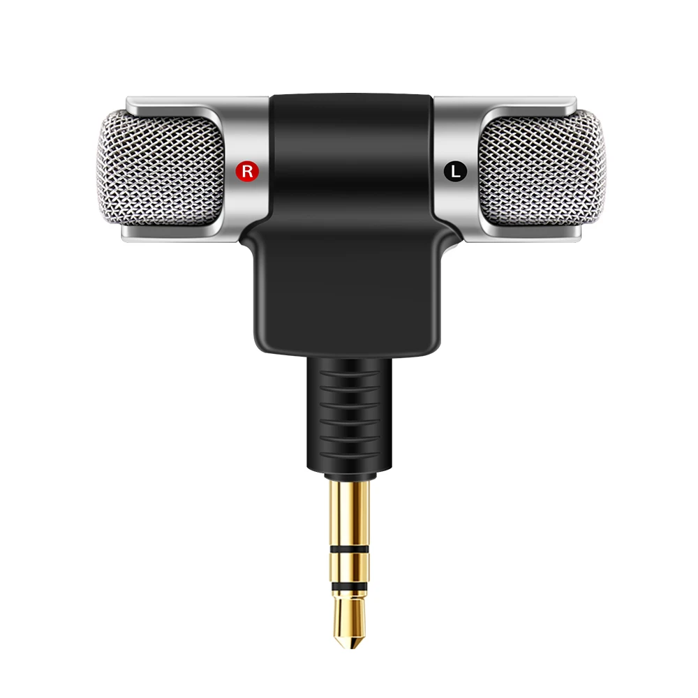

FORNORM Mini Portable Digital Stereo Recording Microphone Mic Gold Plated Plug With 3.5mm Mini Jack For Iphone Samsung HTC