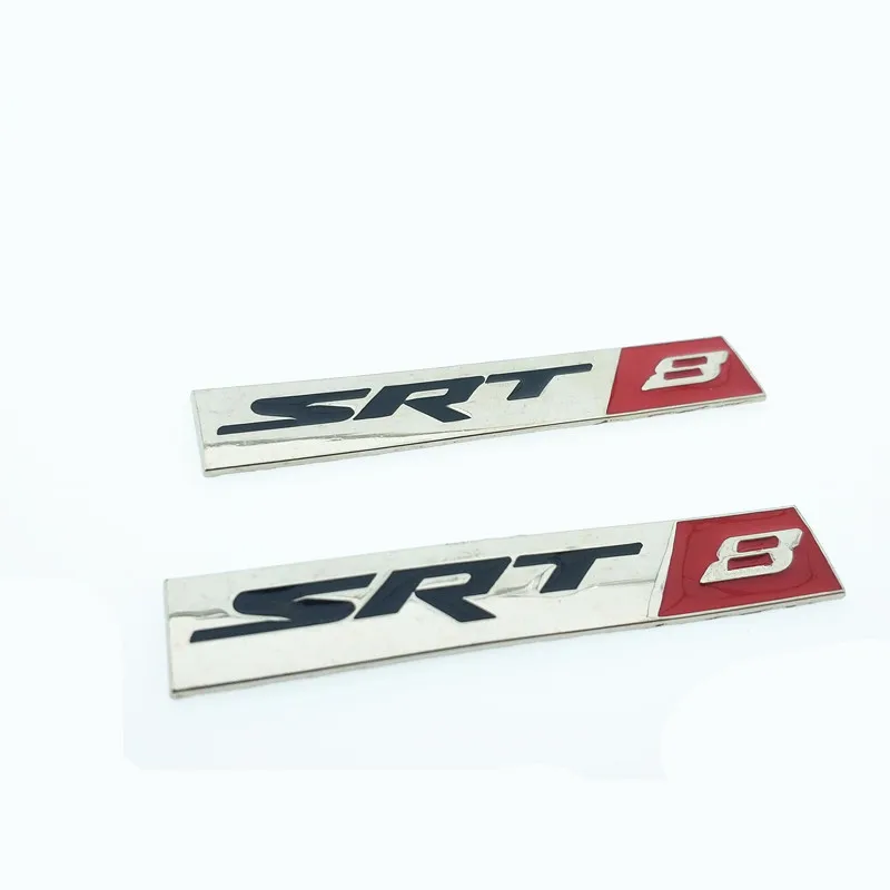 

2PCS/set Car-Styling SRT8 SRT 8 HELLCAT Head Small Metal Emblem Badge Sticker for Jeep SRT8 Charger Auto Car Decal