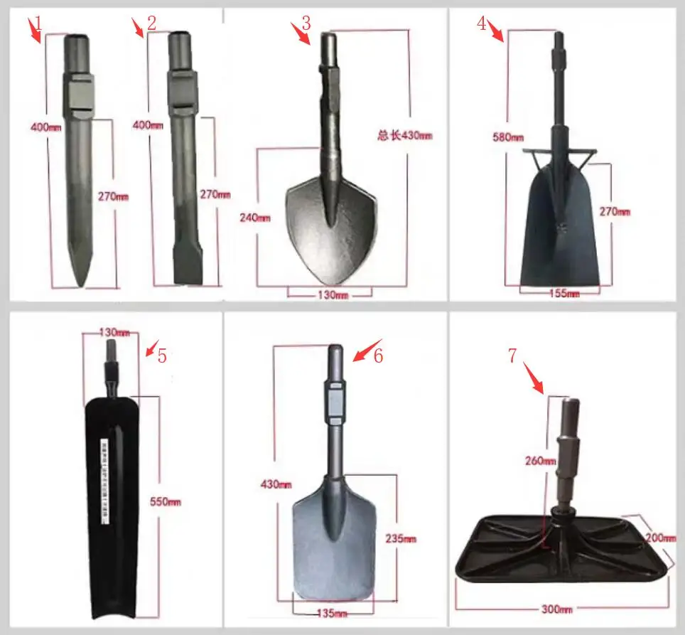 

handheld 65/95/125a electric spare bits for Gasoline jack Hammer crushers,bork machine tool engine, internal combustion tool