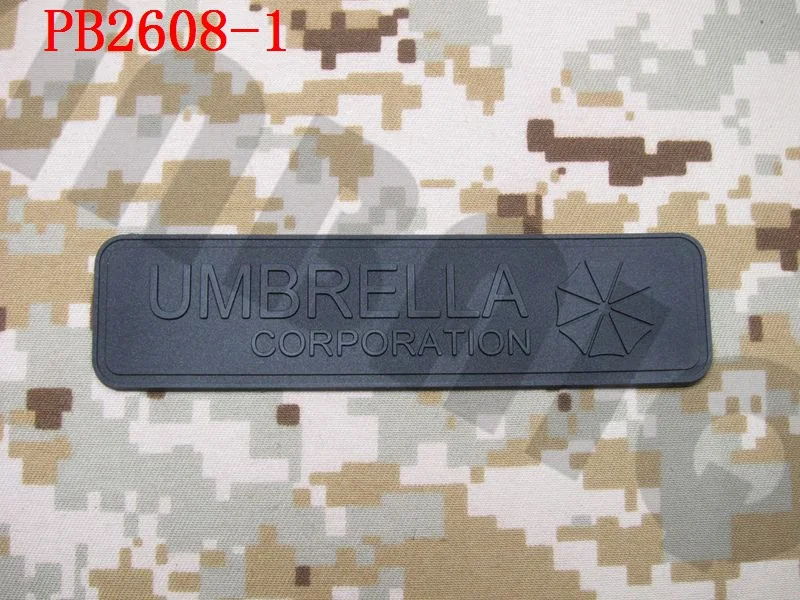 3D ПВХ патч маленький зонтик корпорация лента на грудь - Цвет: PB2608 All black