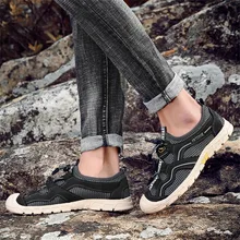 JAYCOSIN Men's Slipper Fashion Summer Men's Outdoor River Shoes Mesh Breathable Hiking Shoes Sneakers Big Size Slippers JUN25