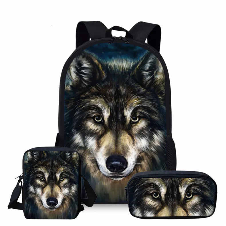 3 шт./компл. красивые волк рюкзак для мальчиков девочки Школьный рюкзак мода подарок-сюрприз Рюкзак Красивые Для мужчин рюкзак для ноутбука