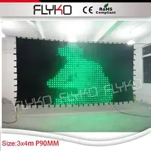 3x4 м P9CM видео-шоу украшения светодиодный занавес видео ткань
