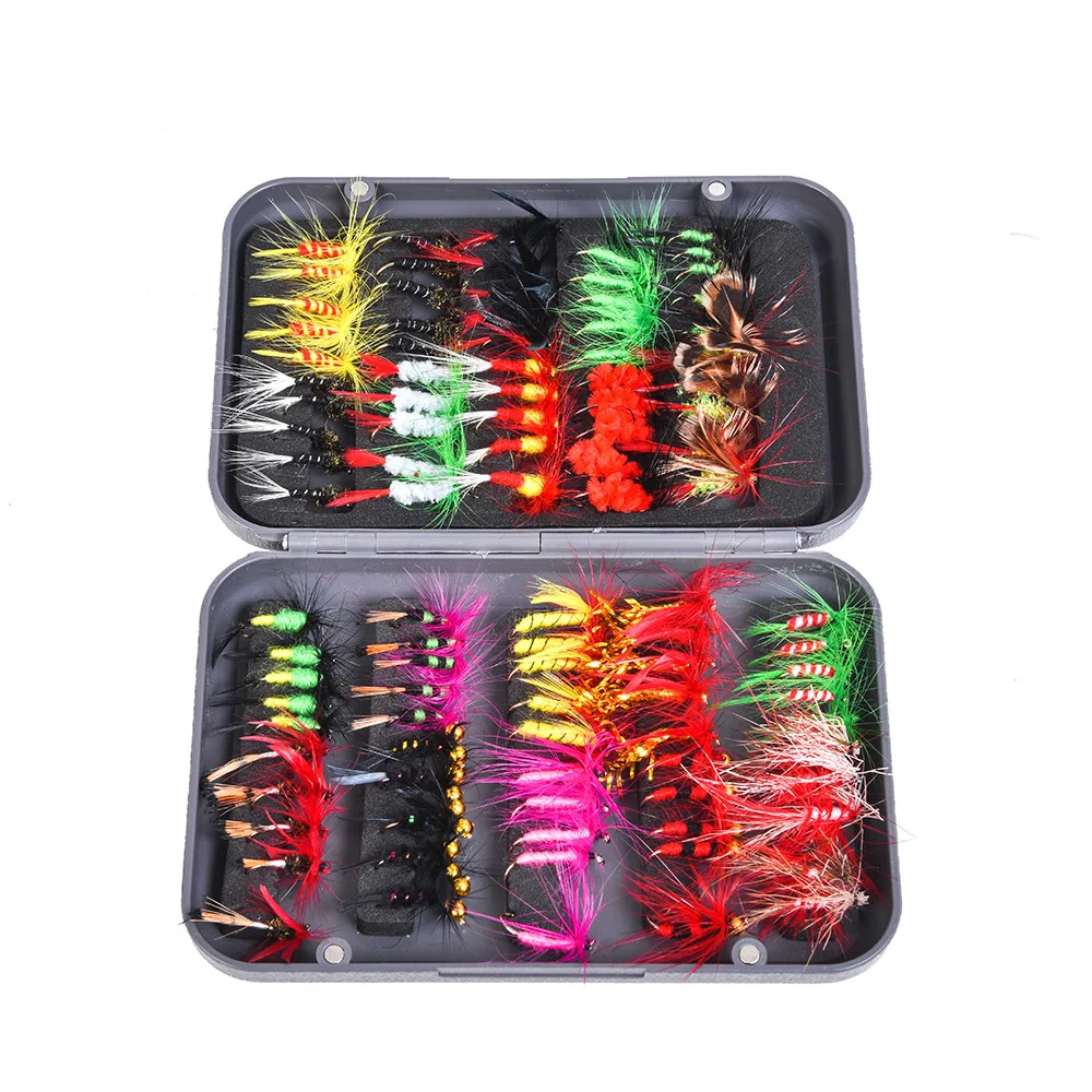 Fly Fishing Lure Pesca мухи приманка насекомые 2 размера Рыболовная Снасть коробка Карп рыболовные аксессуары инструменты искусственная приманка в виде мухи крючок Приманка