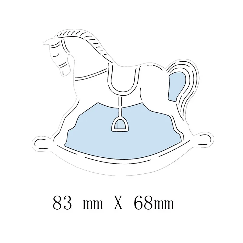 Металлические режущие штампы, качающаяся лошадь, новинка, трафареты для скрапбукинга, штамп для альбомов, карт, тиснение, высечки