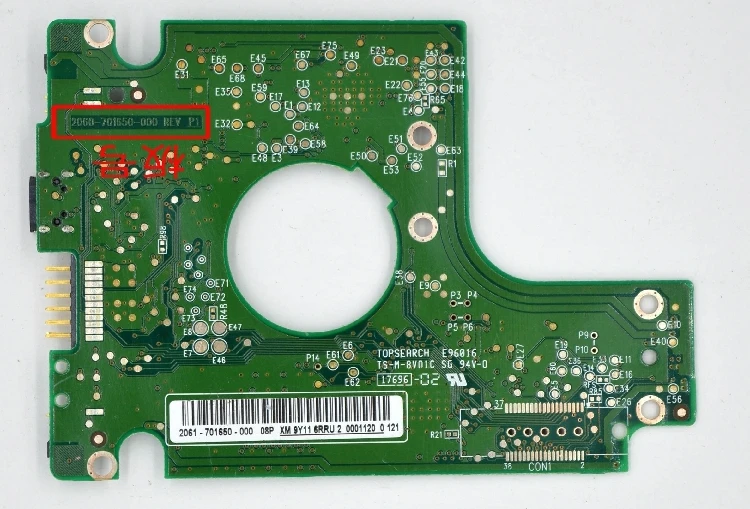 

HDD PCB logic board 2060-701650-000 REV A/P1 for WD 2.5 USB 3.0 hard drive repair data recovery 2061-701650-000