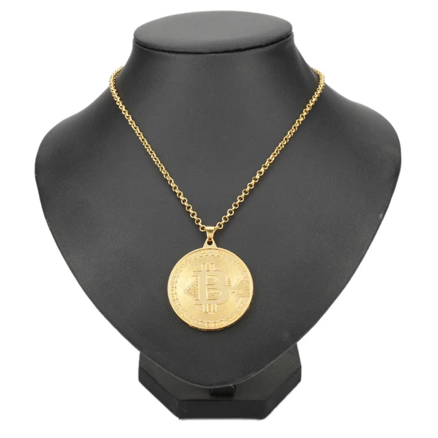 Bitcoin Necklace Men Women souvenir Link Chain Alloy Necklaces&Pendants Creative Jewelry