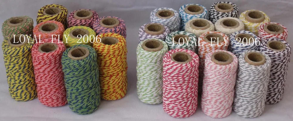 

2pcs/lot 33 kinds color cotton bakers twine 20m/spool divine twine cotton twine used in packing