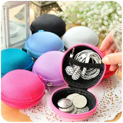 

New Universal Portable Mini Round Hard Storage EVA Case Bag for Earphone Headphone SD TF Cards Cable Cord Wire