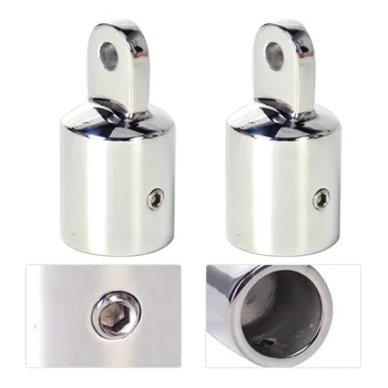 

beler 2PCS High Quality Eye End Cap Bimini Top Fitting Stainless Steel Hardware Marine Boat Yacht for 7/8'' Pipe