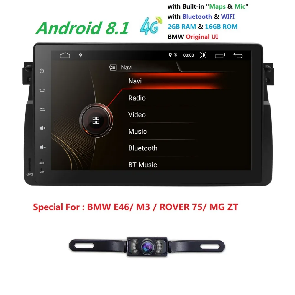 Hizpo 9 &quot4G Android 8 0/8 1 автомобиля gps для BMW E46 M3 MG Rover 75 1999 2000 2001 2002 2003 2004 ZT мультимедийный