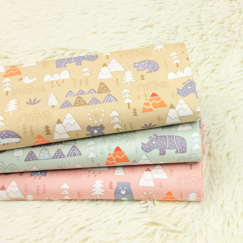 

half yard thin cotton fabric Northern Europe animal print handmade DIY garment dress children cloth 100% cotton T487