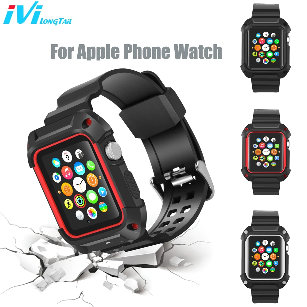 For Apple Watch Case 42mm iPhone Watch Band Strap 38mm Series 3 2 1 Rugged Protective Frame Outdoor Sport Shockproof Cover 1-plus-5-cover : image For Apple Watch Case 42mm iPhone Watch Band Strap 38mm Series 3 2 1 Rugged Protective Frame Outdoor Sport Shockproof Cover 1-plus-5-cover