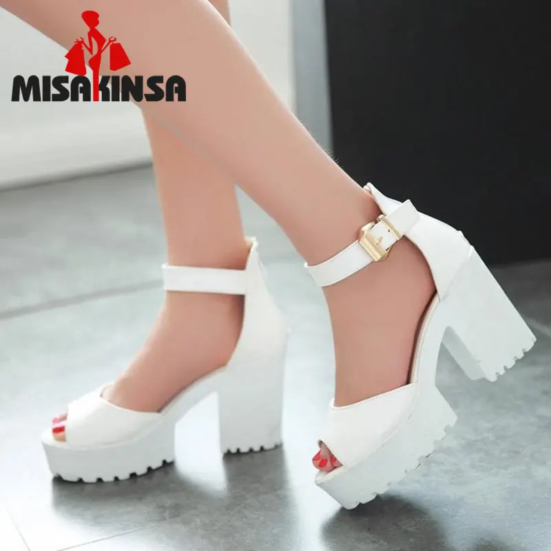 

FITWEE New Arrival Shoes Wrap Open Toe Women Ankle Strap Sandals Thick Heel Platform Women Sandals Size 34-43 PA00776