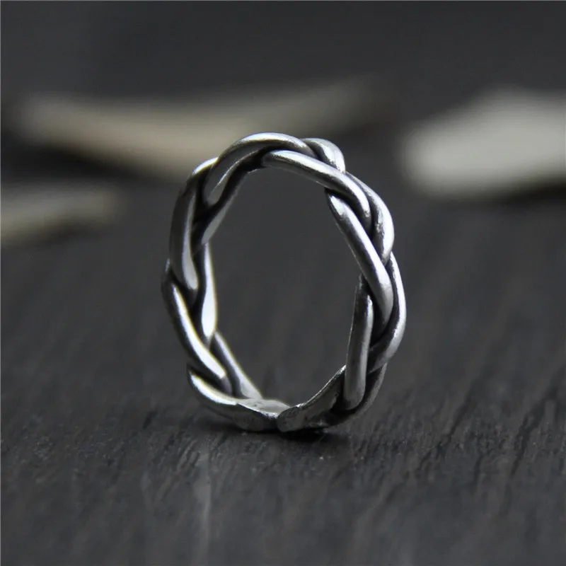 Handmade Vintage Real 100% 925 Sterling Silver Rings For Women Braided ...