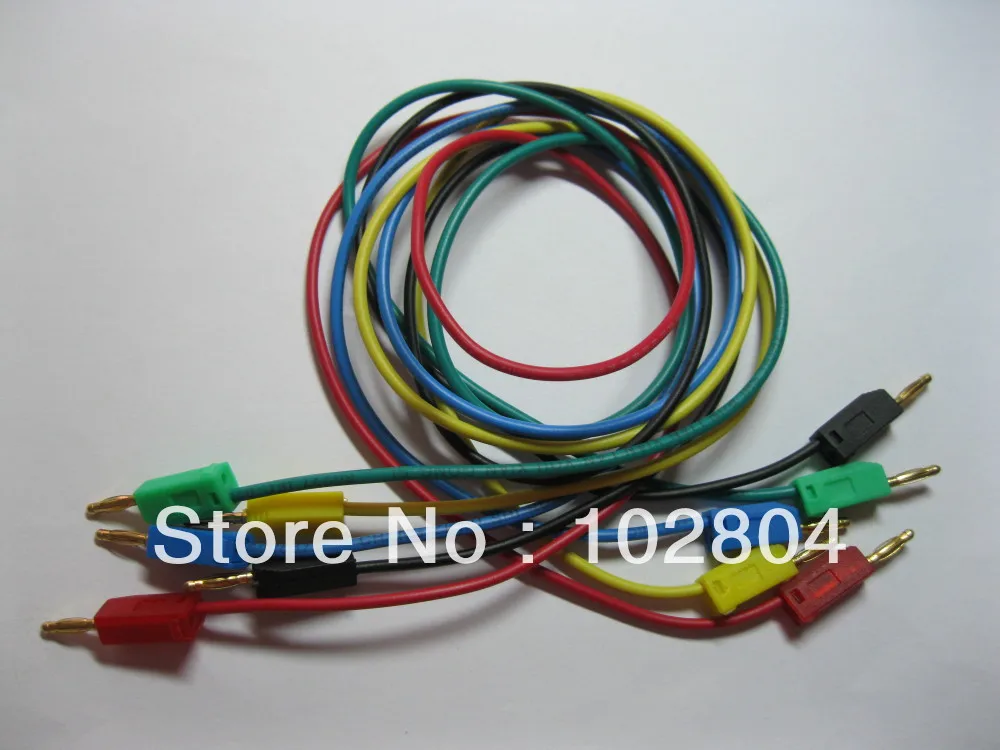 

250 pcs 2mm Gold Plated banana plug Test Cable 5 color Length 50cm