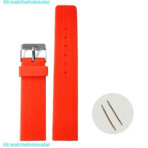 22mm Neon Orange Silicone Jelly Rubber Ladies Watch Band Strap WB1071N22JB