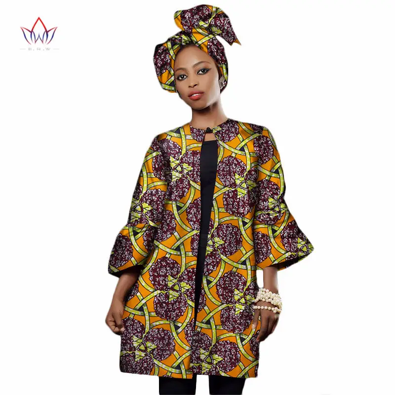 Осенняя модная женская африканская одежда Дашики рукав три четверти пальто для женщин размера плюс африканская одежда XL WY2322