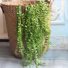 Искусственные суккуленты жемчуг мясистые зеленые ветви лозы настенный пластик ротанга растения осень дом Свадебные украшения цветы
