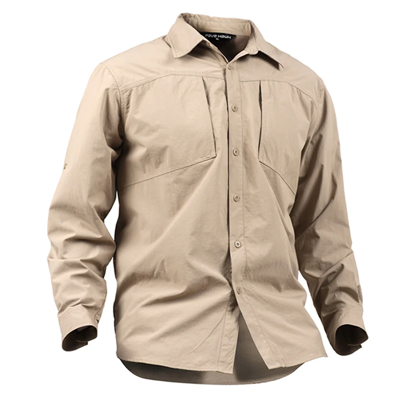 Летняя армейская тактическая Мужская рубашка, быстросохнущая, с карманами, карго, Военная рубашка, дышащие рубашки с длинным рукавом