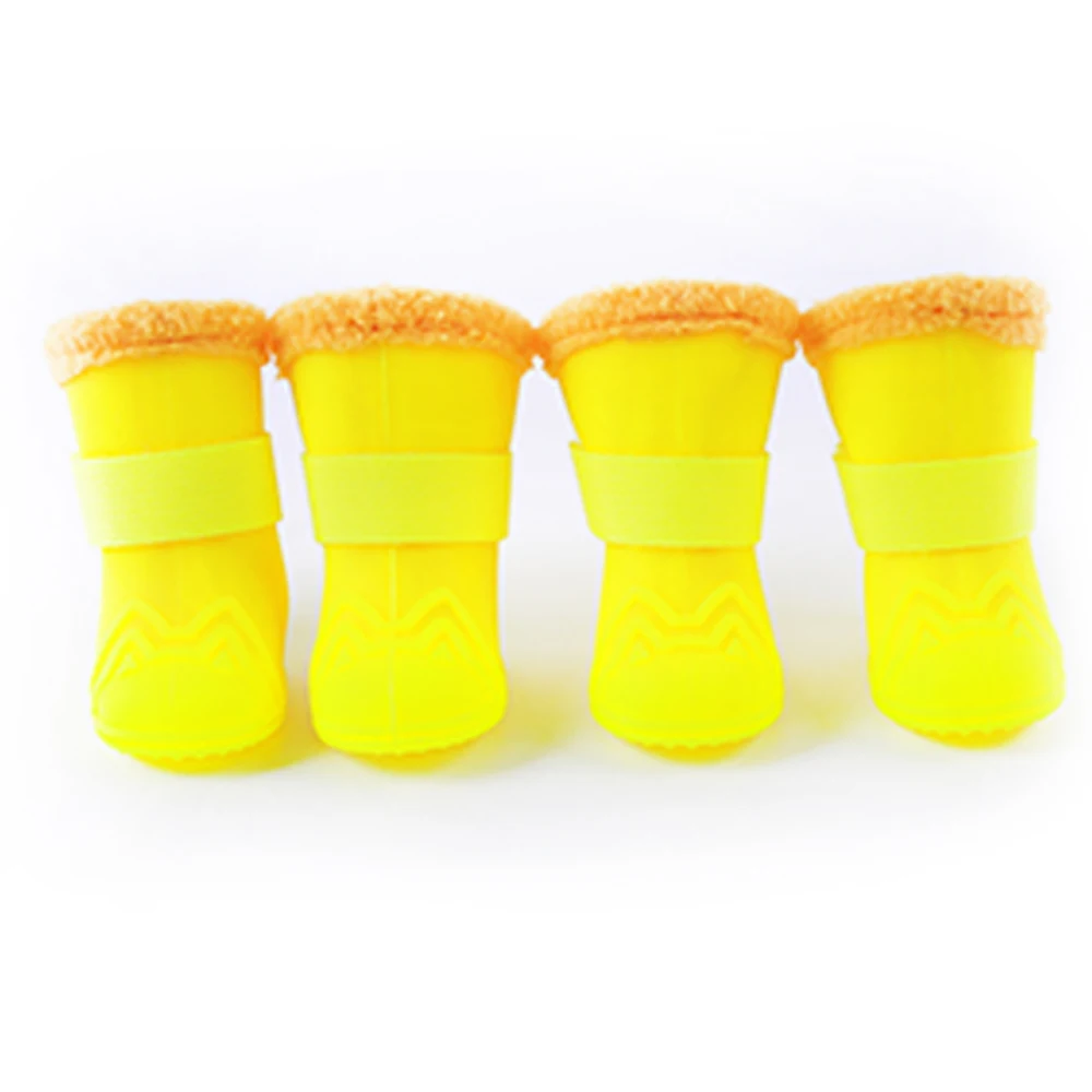 

Rubber Winter Warm Fleece Dog Rain Snow Shoes Waterproof Pet dog Puppy boots booties non-slip chihuahua small dog shoes