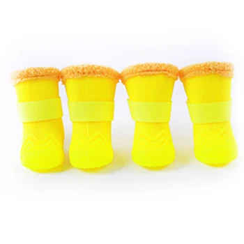 

Rubber Winter Warm Fleece Dog Rain Snow Shoes Waterproof Pet dog Puppy boots booties non-slip chihuahua small dog shoes