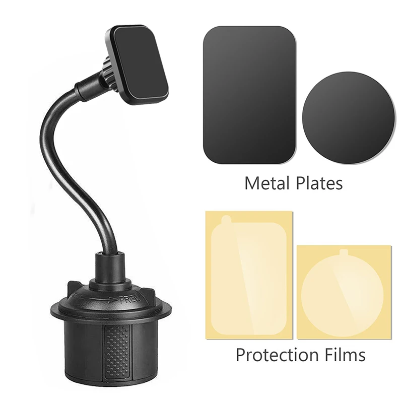 XMXCZKJ, универсальный магнитный автомобильный держатель для чашки, крепление для iPhone XS, автомобильный держатель для чашки, магнитный держатель для Note 9/S10 - Цвет: Black