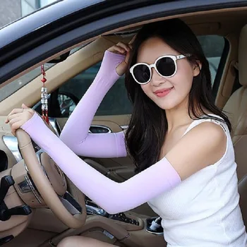 

Women Girl Arm Warmer ice silk Long Fingerless Gloves Fashion clothing accessories wh