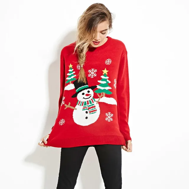 new autumn winter knitted sweaters women christmas theme cute snowman and christmas tree ugly christmas sweater - Womens Christmas Sweaters new autumn winter knitted sweaters women christmas theme cute snowman and christmas tree ugly christmas sweater - Womens Christmas Sweaters