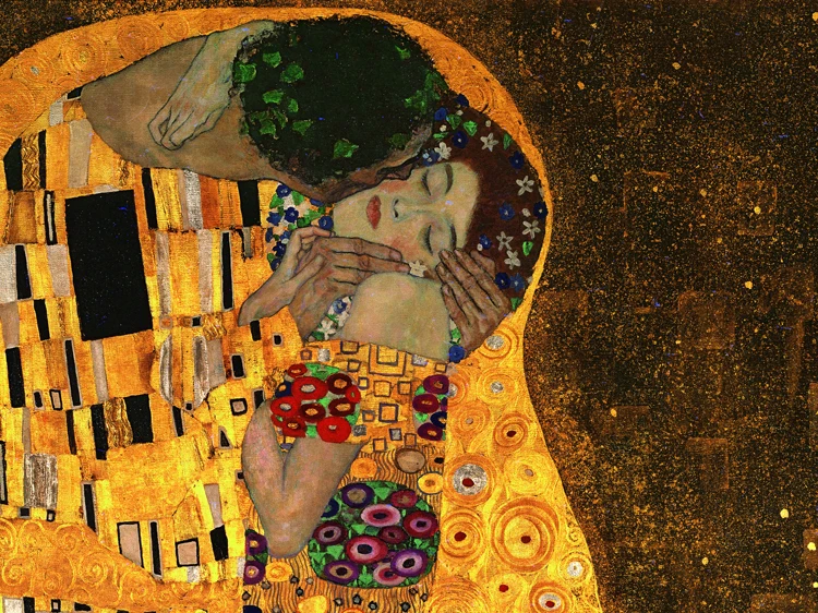 Фотообои с принтами художественная живопись на холсте рисунок из поцелуя c.1907 от