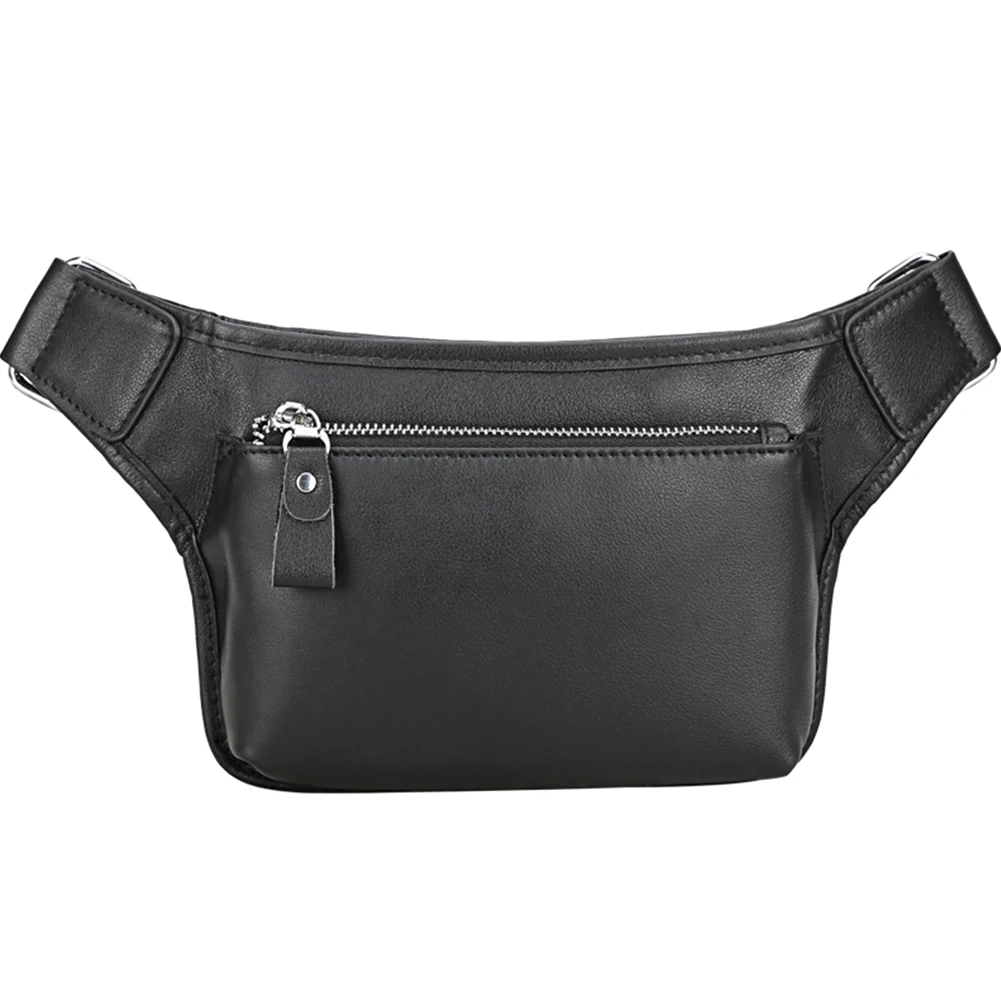 

Phone Storage Sports Men Waist Bag Multifunction Outdoor Daily Double Layer Artificial Leather Zipper Closure Durable Travel