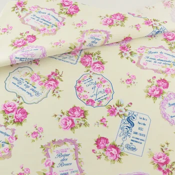 

Retro Rose Cotton Fabric Home Textile Patchwork Quilting Sewing Cloth Craft Bedding Decoration Teramila Fabrics Tissue Clothing