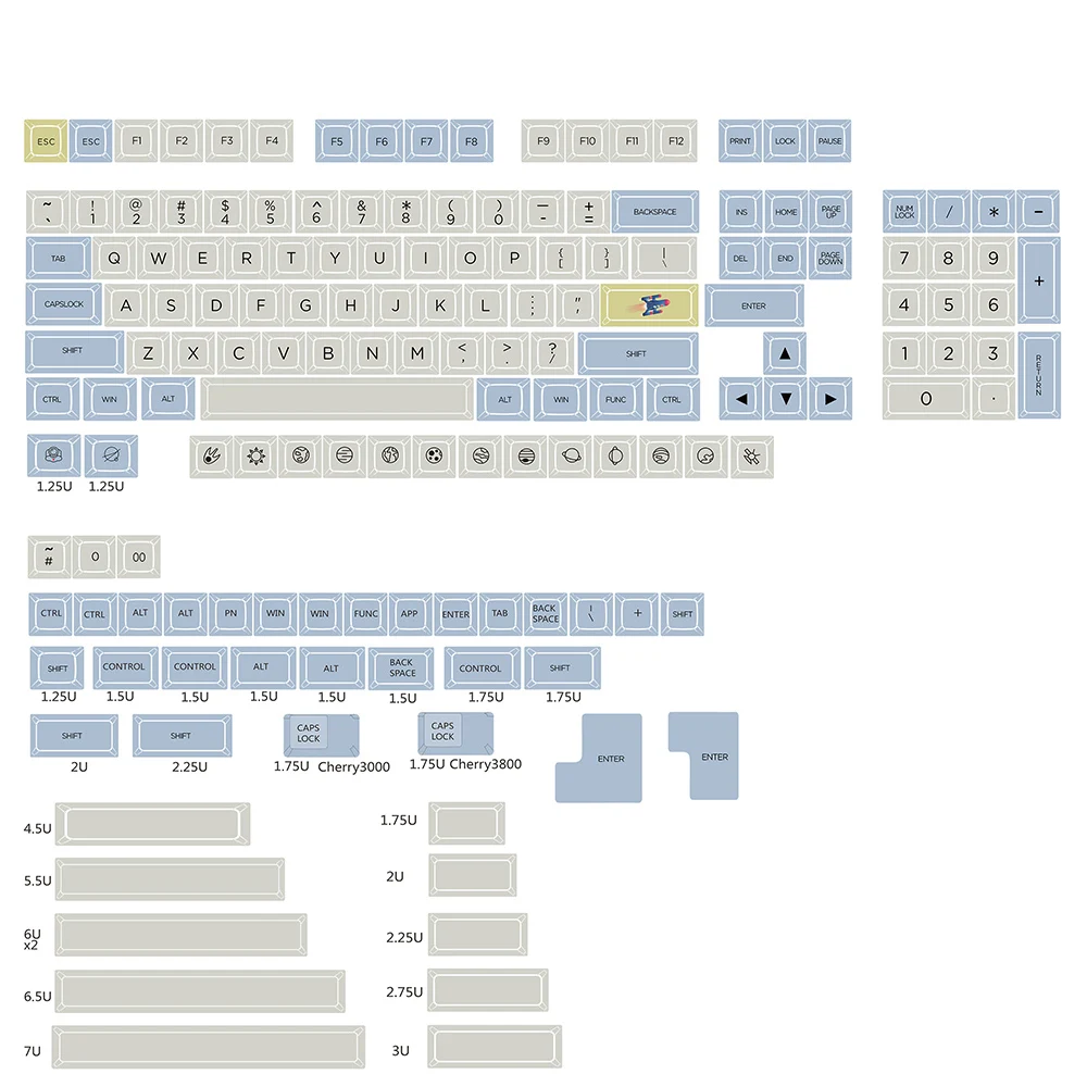 Xda профиль 165 клавиш pbt Материал краситель подложка keycap для mx Переключатель