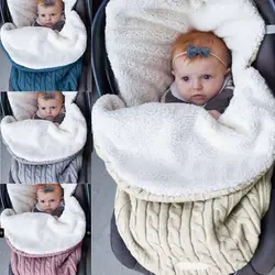 Детские младенческой Пеленальный спальный мешок мягкая сумка сна накидка для детской коляски спальные мешки зимние кашемировые теплые