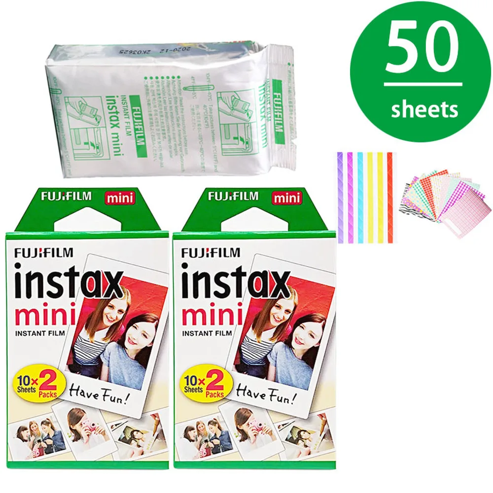 50 листов Fujifilm Instax Mini 9, пленка с белыми краями, фотобумага для камеры Polaroid, пленка Mini 8 7s 90 25 55 SP-2, моментальная камера